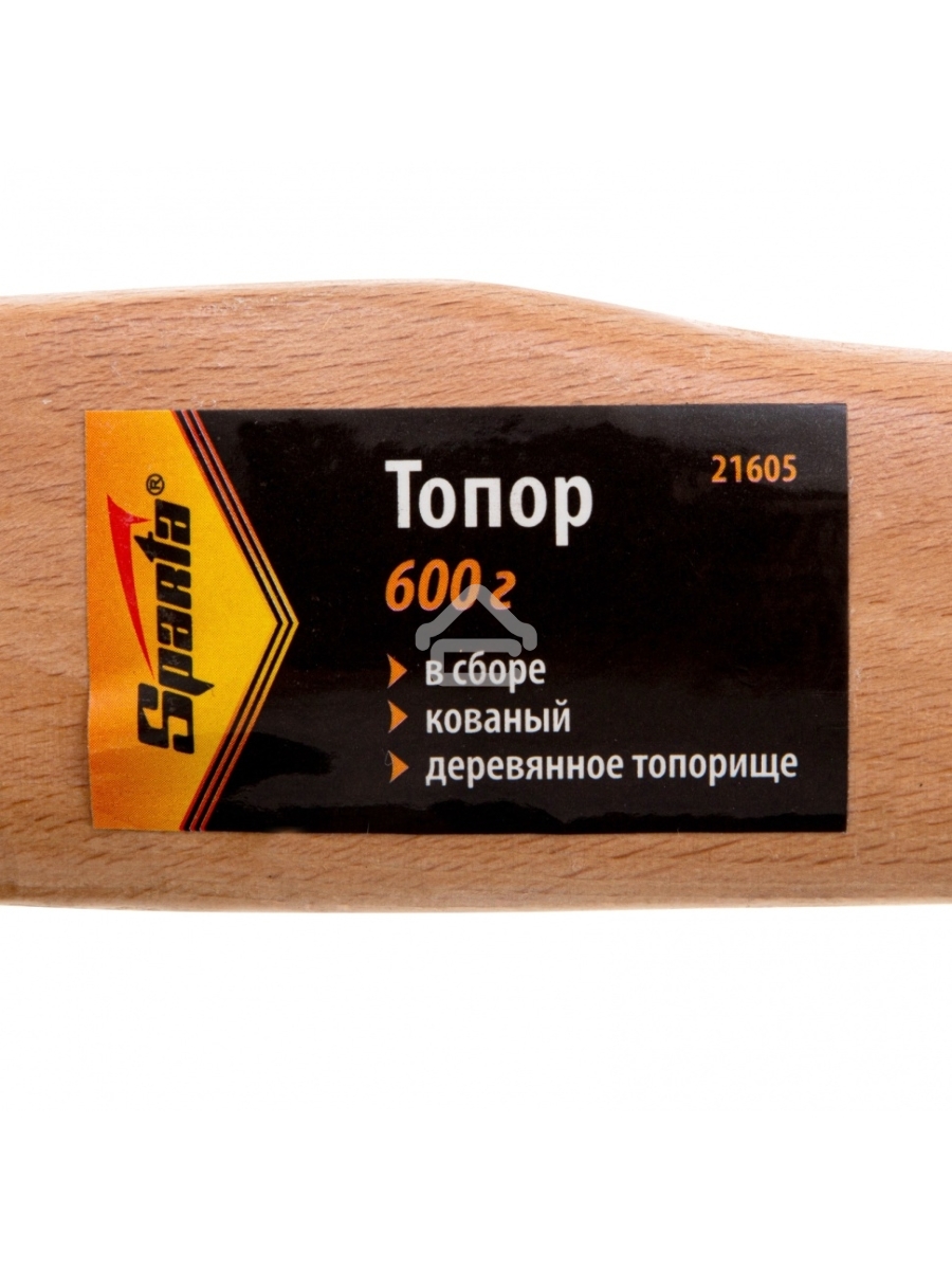 Топор SPARTA 21605  600 г в сборе кованый деревянное топорище