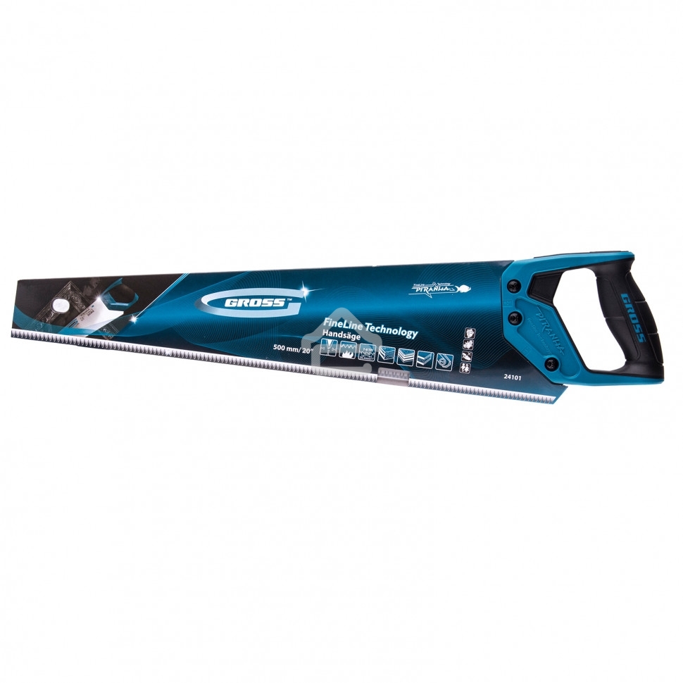 Ножовка Gross 24101 по дереву piranha 500мм 7-8 tpi зуб - 3d каленый зуб двухкомпонентная рукоять