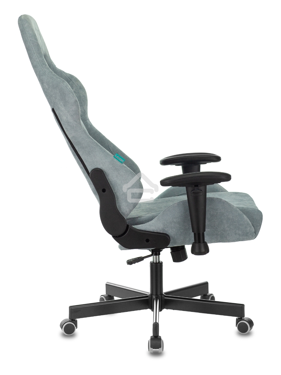 Кресло игровое Бюрократ VIKING KNIGHT LT28 FABRIC серо-голубой крестовина металл/пластик