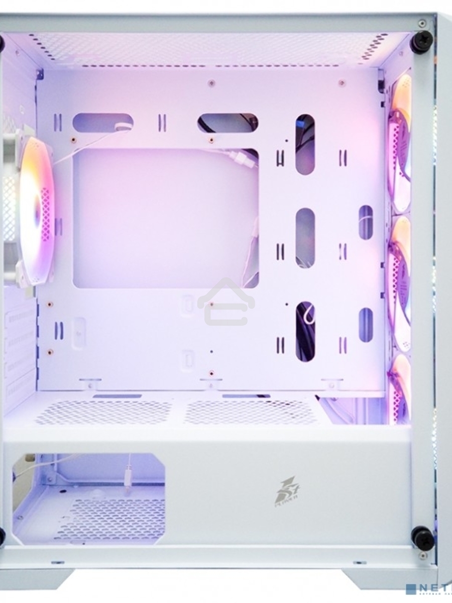 Компьютерный корпус 1STPLAYER TRILOBITE T5 White / mATX, TG / 4x120mm LED fans inc. / T5-WH-4F1-W