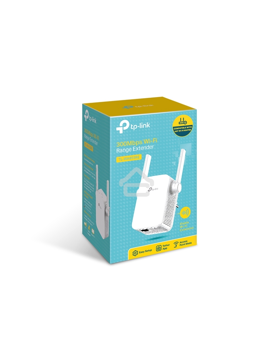 Усилитель сигнала TP-LINK SOHO TL-WA855RE Усилитель беспроводного сигнала, скорость до 300 Мбит/с поставляется без кабеля RJ-45