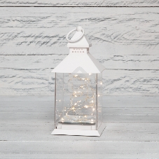 Декоративный фонарь Neon-night с росой, белый корпус, размер 10,7х10,7х23,5 см, цвет теплый белый