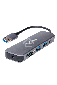 Концентратор D-Link DUB-1325/A2A с 2 портами USB 3.0, 1 портом USB Type-C, слотами для карт SD и microSD и разъемом USB 3.0