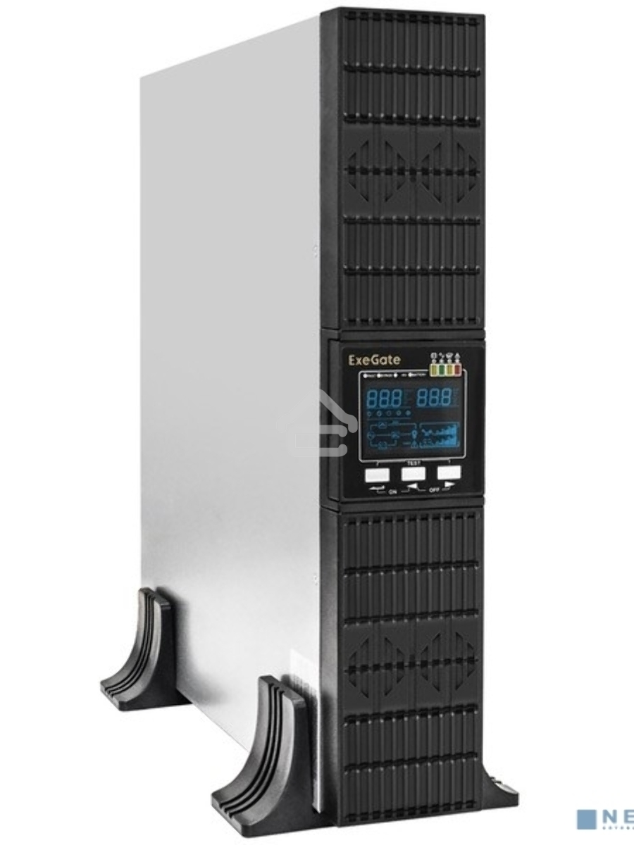 Источник бесперебойного питания On-line ExeGate PowerExpert ULS-1000.LCD.AVR.1SH.2C13.USB.RS232.SNMP.2U <1000VA/1000W, On-Line, PF=1, LCD, 1*Schuko+2*C13 , RS232, USB, SNMP-slot, Rackmount 2U/Tower, металлический корпус, Black>