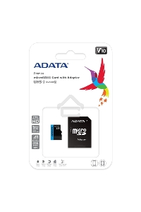 Флеш карта Micro SecureDigital 128Gb ADATA AUSDX128GUICL10A1-RA1 {MicroSDXC Class 10 UHS-I, SD adapter}
