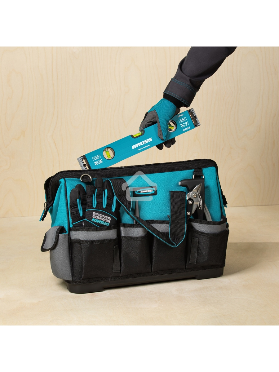 Сумка GROSS 90273  для инструмента handwerker 42 кармана пластик. дно наплечный ремень 475 х 260 х