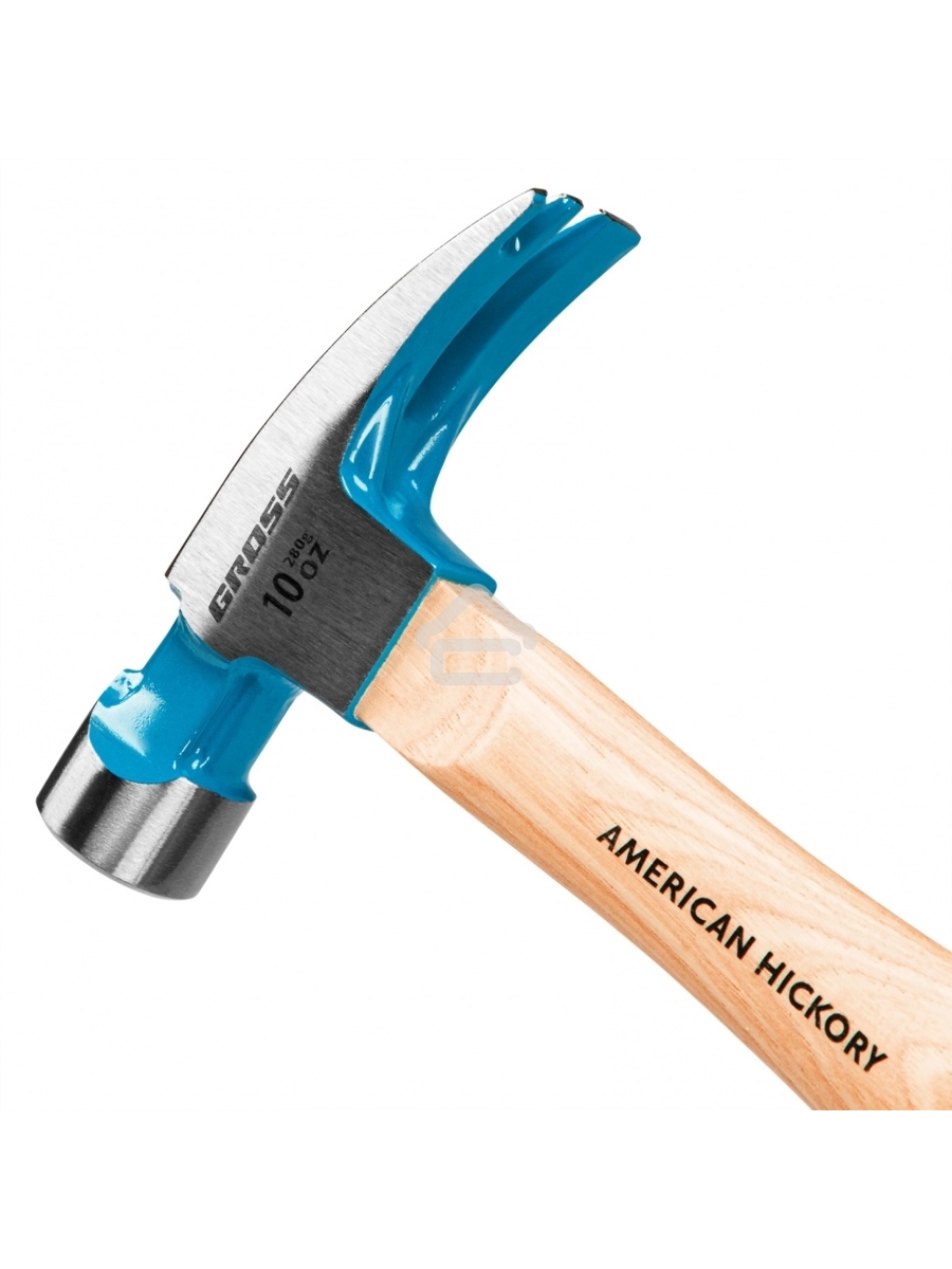 Молоток-гвоздодер,280 г, угол 75, магнит, обрезиненная рукоятка AMERICAN HICKORY GROSS