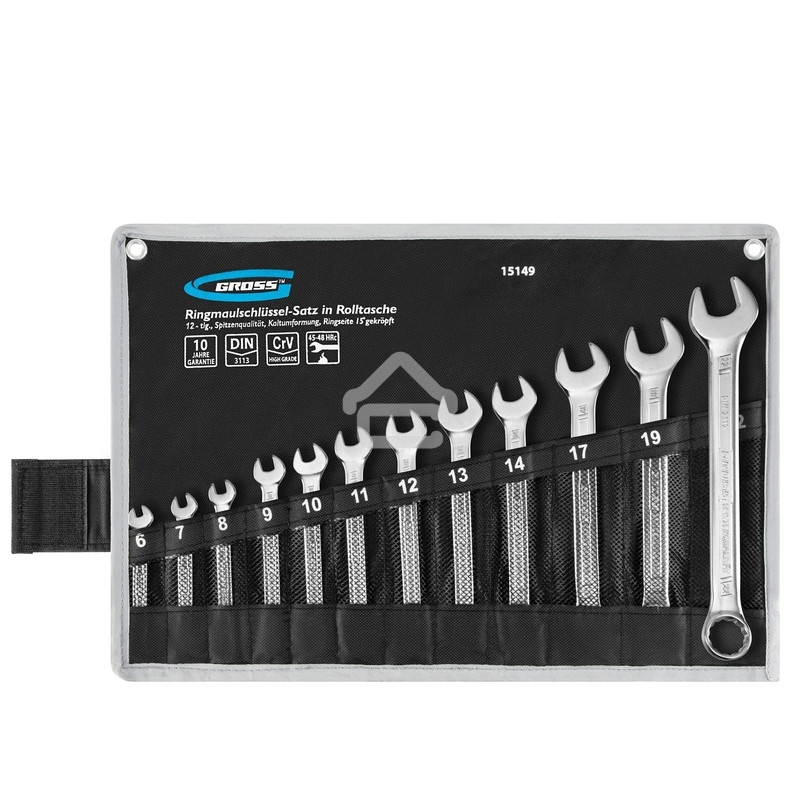Набор комбинированных ключей Gross 15149 (6-22 мм) 12 шт CrV холодный штамп