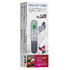 Безмен Galaxy LINE GL 2833, серый, ЖК-дисплей с подсветкой зеленого цвета, максимально допустимый вес 50 кг, цена деления 10 г, функция обнуления массы тары, индикатор перегрузки, индикация низкого заряда элемента питания, крюк и ремень для взвешивания, е