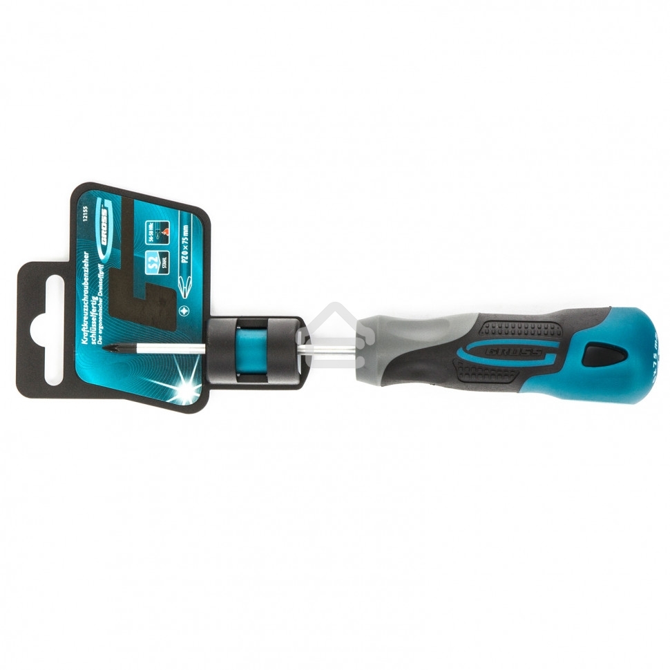 Отвертка Gross 12155 PZ0 x 75 мм S2, трехкомпонентная ручка