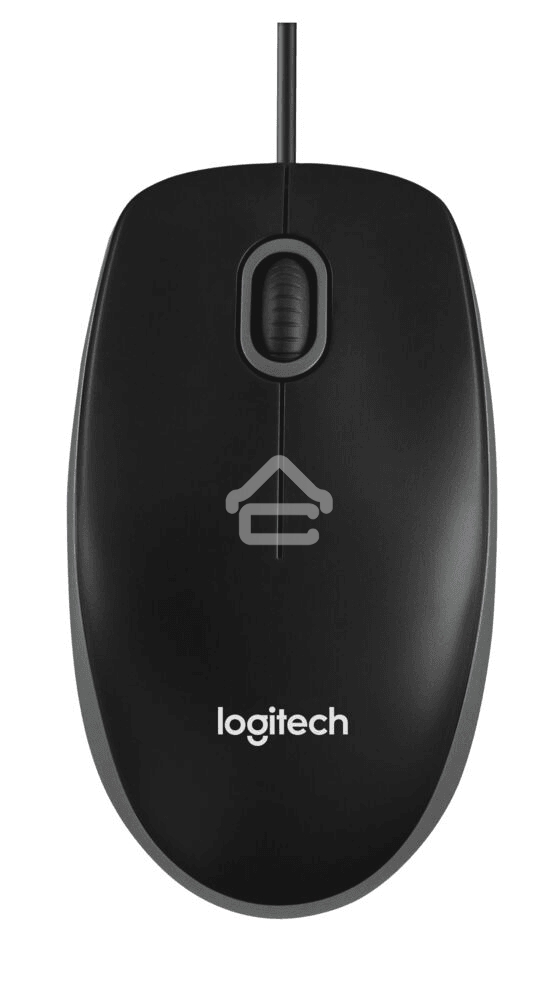 Мышь проводная Logitech B100 черный, 1000 dpi, USB, кнопки - 3