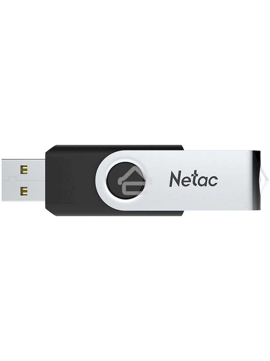 Флеш диск Netac U505 8Gb USB2.0, черный и серебристый NT03U505N-008G-20BK
