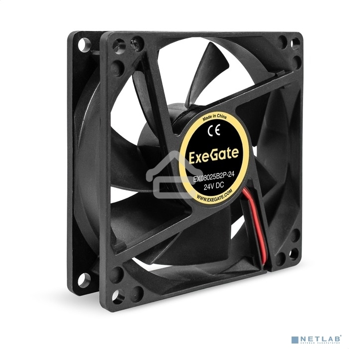 Вентилятор для корпуса ExeGate EX08025B2P-24 черный, 80 мм, 2850 об/мин, 28.5 дБ, 2 pin