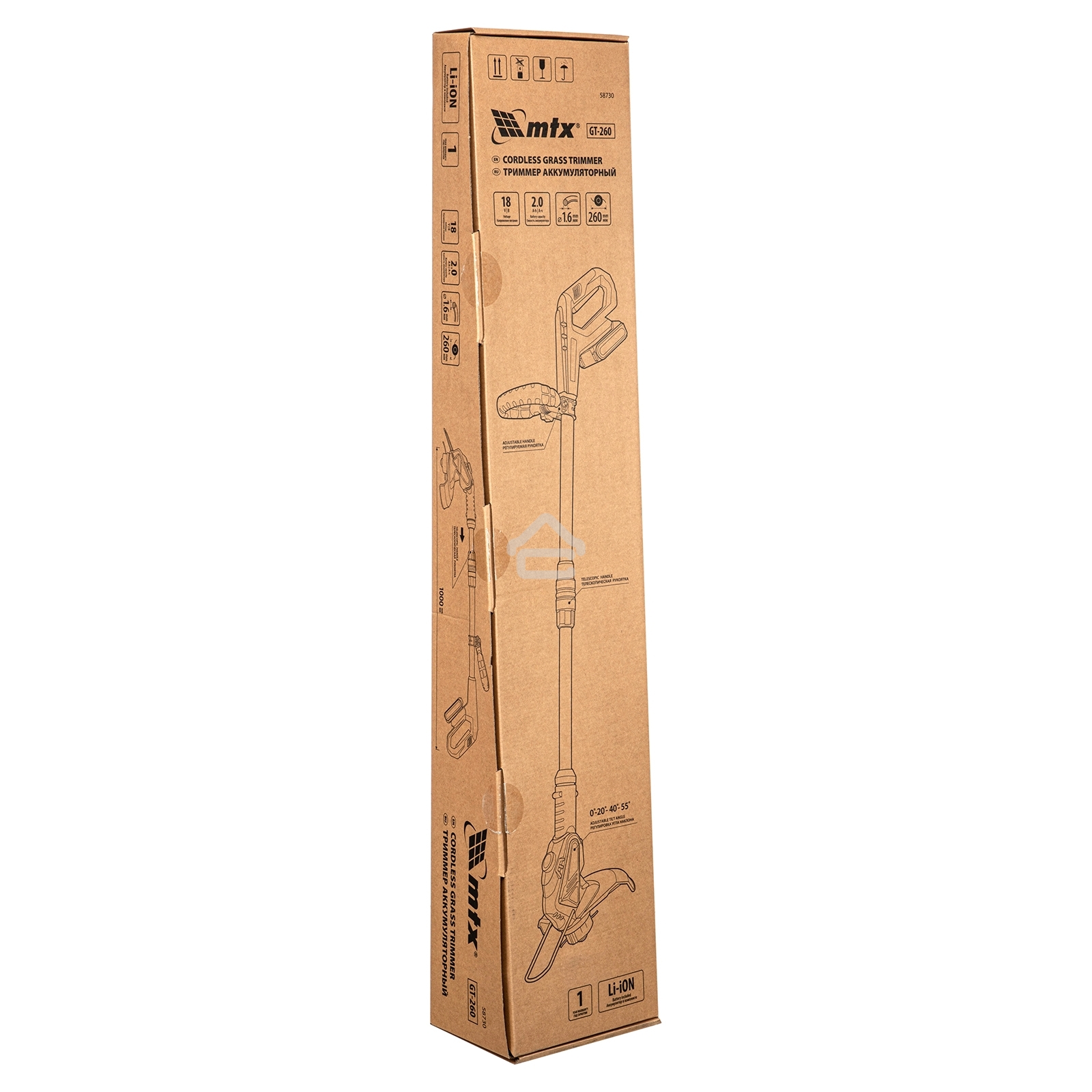 Триммер аккумуляторный GT-260,  Li-Ion, 18 В, 1 акк. MTX
