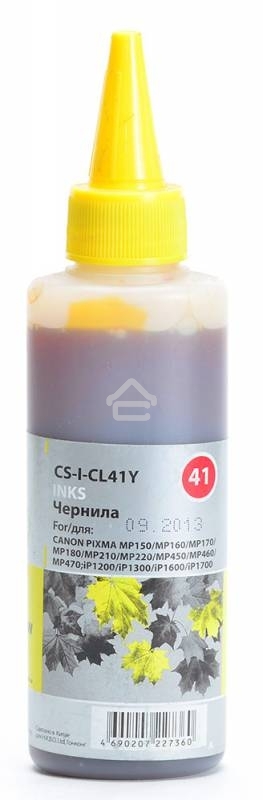 Чернила Cactus CS-I-CL41Y желтый (100мл) Canon PIXMA MP150/MP160/MP170/MP180/MP210/MP220