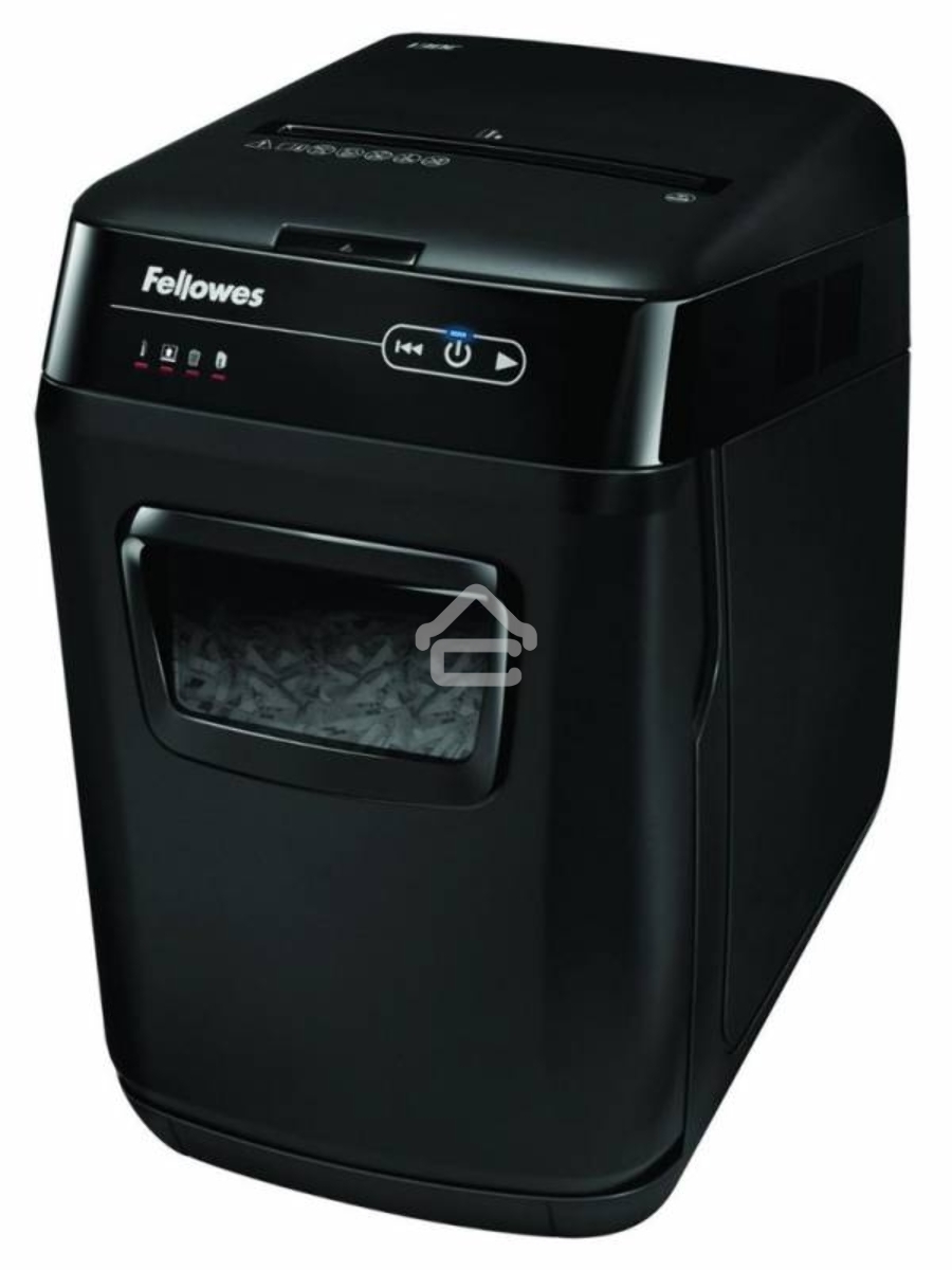 Шредер Fellowes AutoMax 150C FS-46801(01/02)*  {(секр.P-4)/фрагменты 4x38 мм,/150лист./32лтр./Уничт:скрепки, скобы, пл.карты,CD диски}
