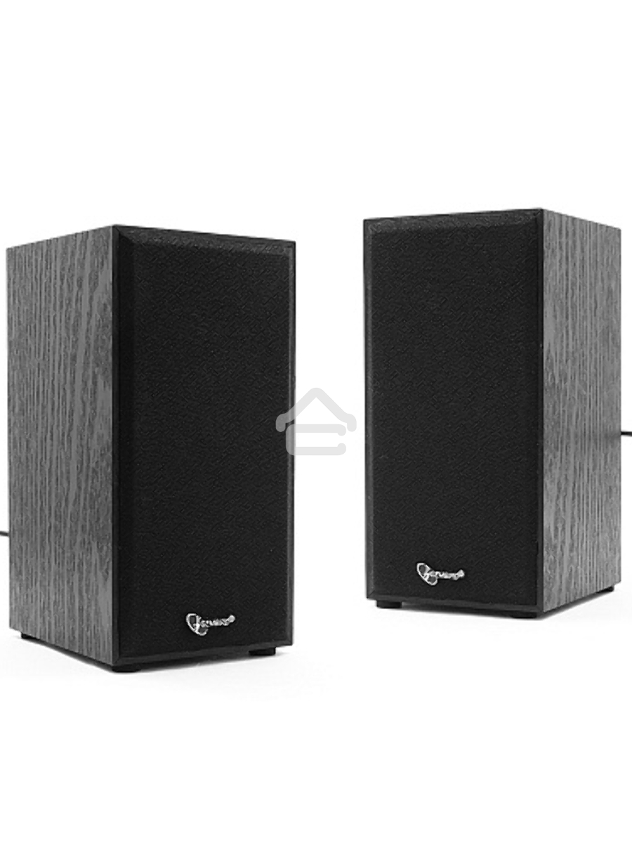 Колонки Gembird SPK-203, черный МДФ,2х3 Вт, регулятор громкости, USB