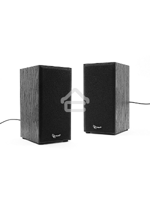 Колонки Gembird SPK-203, черный МДФ,2х3 Вт, регулятор громкости, USB