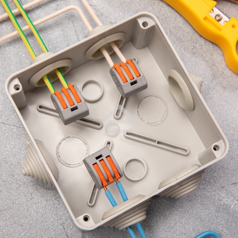 Клемма соединительная многоразовая Rexant 3-проводная, серая, 0.08-4 мм² (20 шт./уп.)