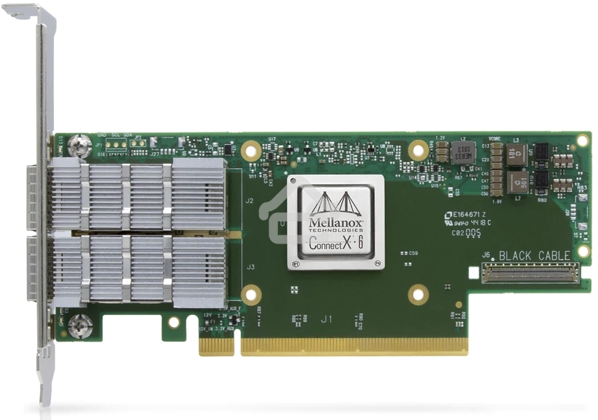 Адаптер Infiniband ConnectX®-6 VPI adapter card, HDR IB (200Gb/s) and 200GbE, dual-port QSFP56, PCIe4.0 x16, tall bracket