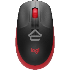 Мышь беспроводная Logitech M190 черный/красный, 1000 dpi, радиоканал, USB, кнопки - 3