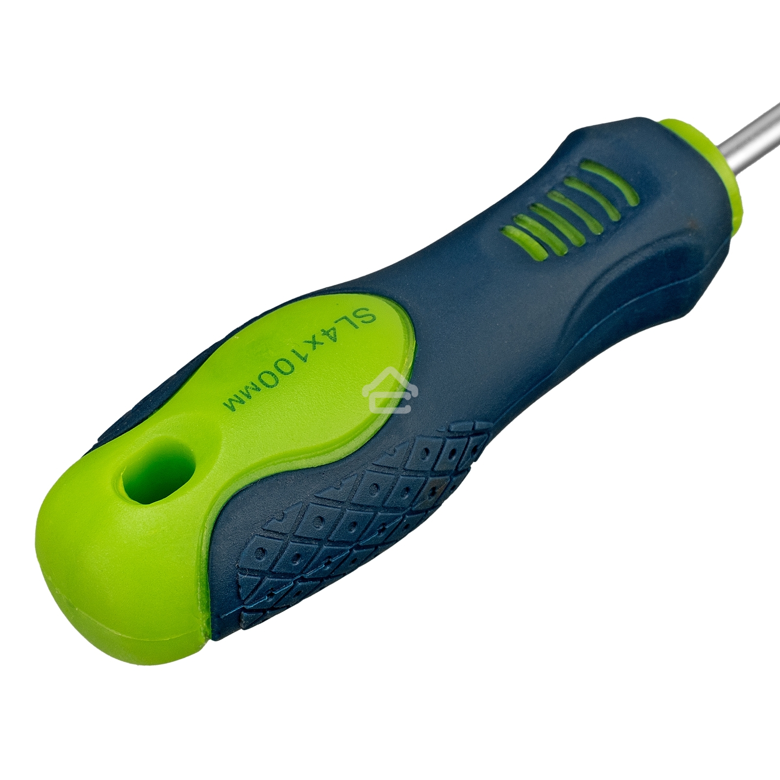 Отвертка, SL4,0 х 100 мм, CrV, двухкомпонентная рукоятка Сибртех