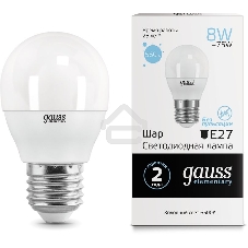 Лампа светодиодная LED Gauss Elementary Globe 8Вт E27 6500К