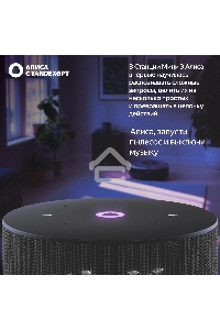 Умная колонка Yandex Станция Мини 3 Алиса черный 12W 1.0 BT/Wi-Fi