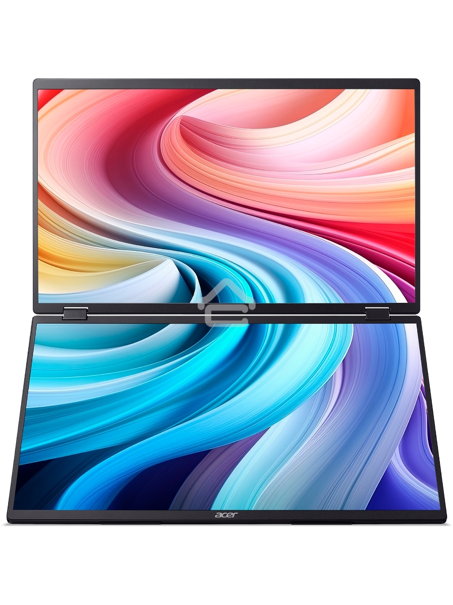 Монитор Acer PD193QEbmiuux 18,5'', Double Portable monitor, UltraThin Black, 16:9, IPS, 1920x1080, 4ms, 250cd, 100Hz, 1xHDMI + 2xType-C(15W) + SPK + Audio Out, Speakers 2Wx2, sync: FreeSync, Vesa:100x100