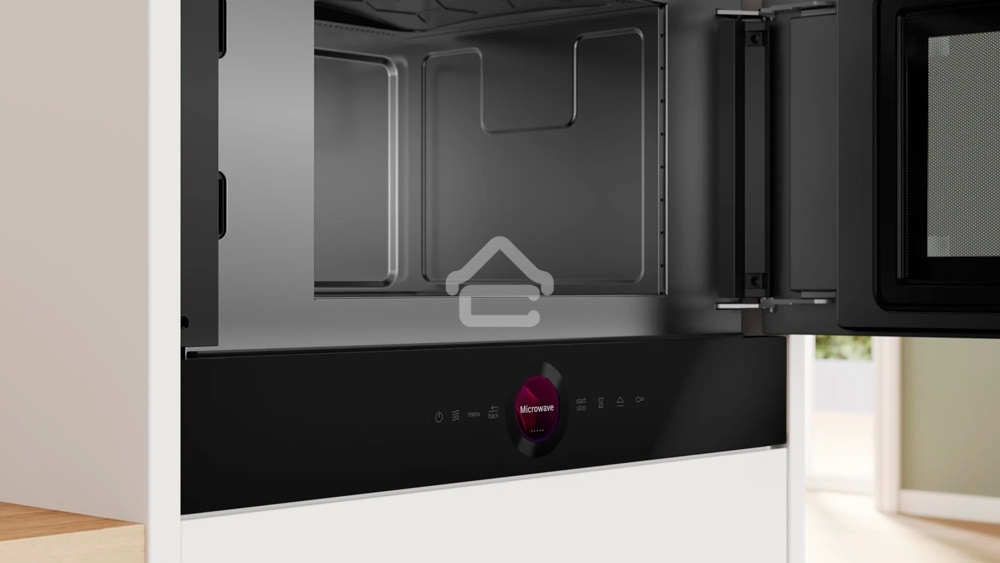 Микроволновая печь встраиваемая Bosch BFR9221B1 черный, 21 л, 900 Вт, переключатели - поворотный механизм/сенсор