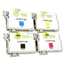 Картридж струйный Cactus CS-EPT1285 черный/голубой/пурпурный/желтый (31 мл) для Epson Stylus SX125/SX425W/SX420W/S22/Office BX305F/BX305FW