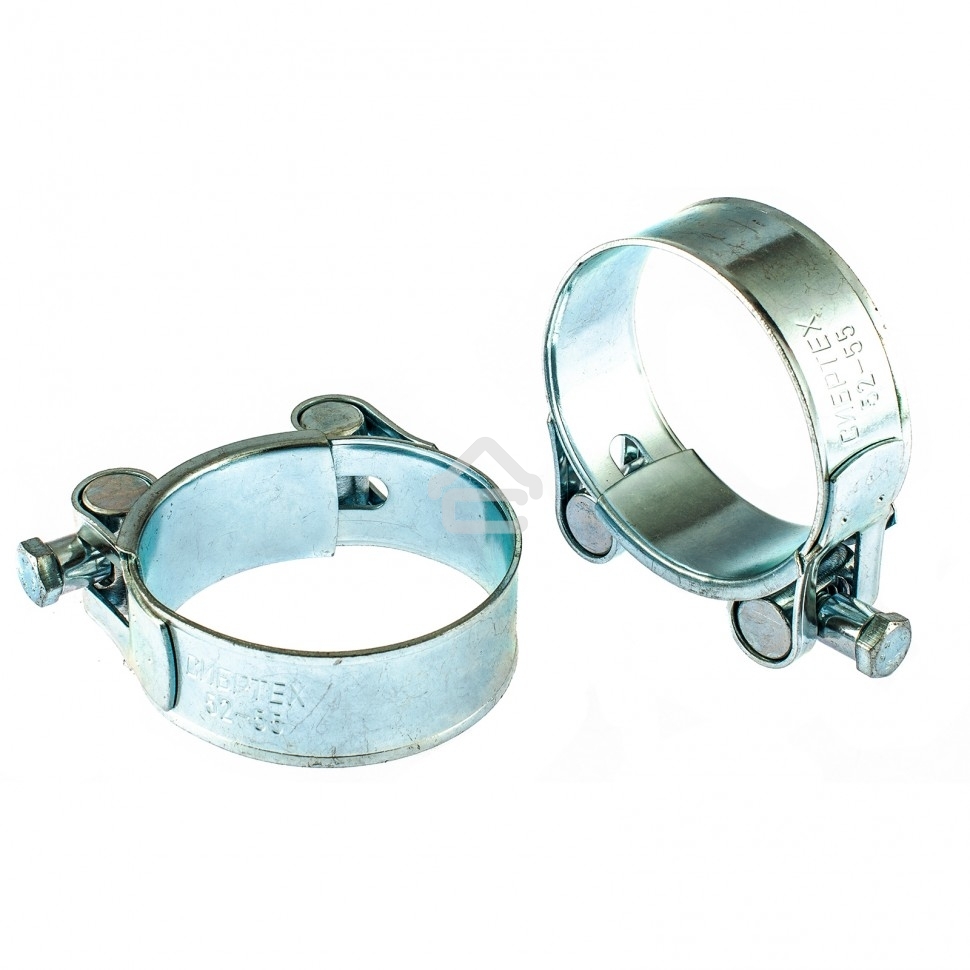 Хомуты металлические Сибртех силовые 52-55 мм, ширина 22 мм, шарнирные, W1, 2 шт.