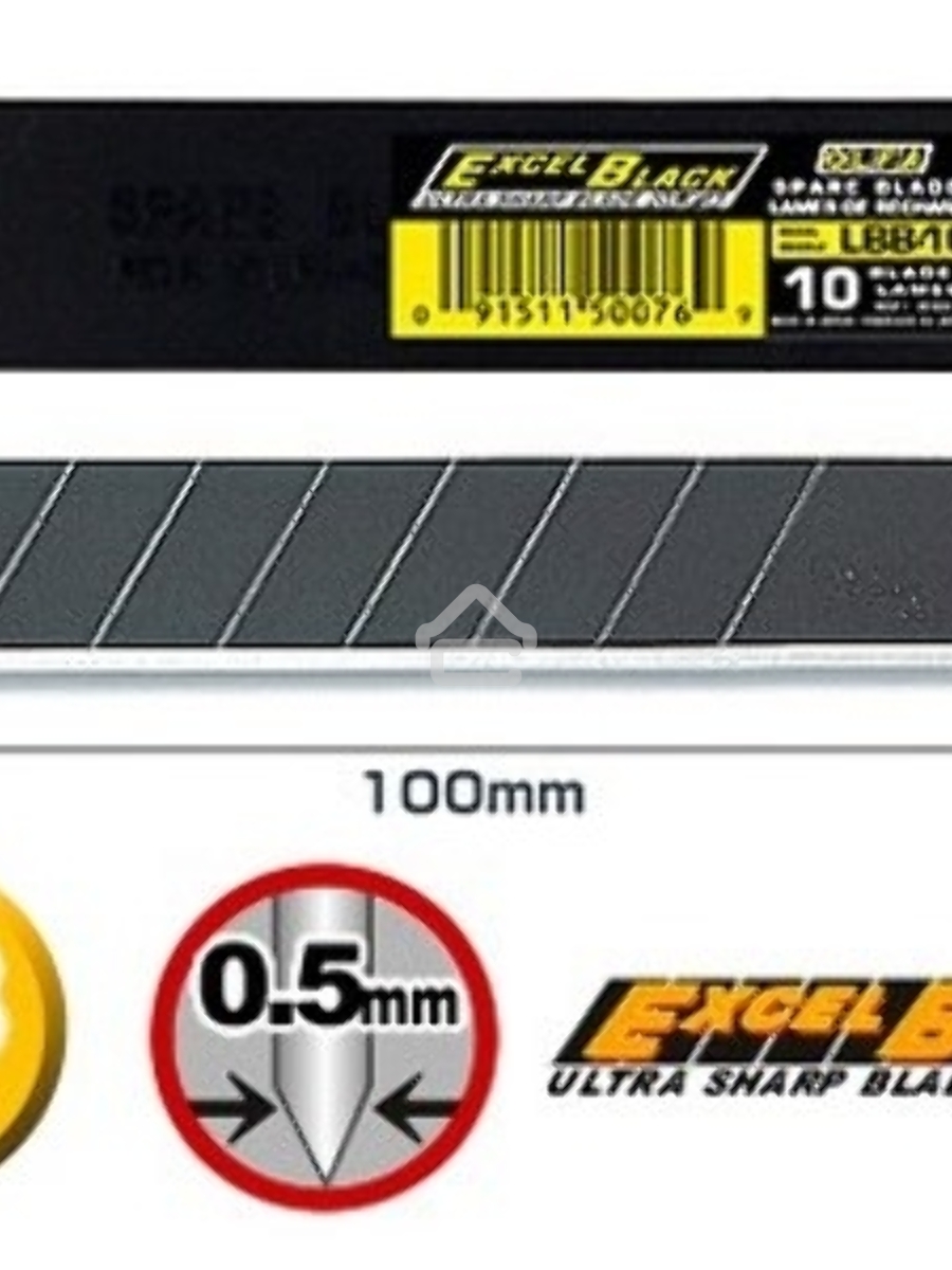 Лезвие OLFA (OL-LBB-10B) BLACK MAX сегментированное, 18х100х0,5мм, 10шт