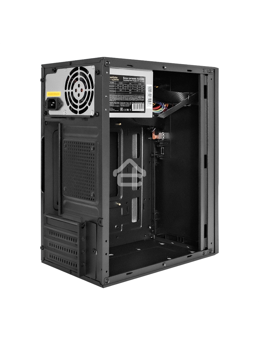 Компьютерный корпус Minitower ExeGate BAA-303U-AAA350 (mATX, БП AAA350 с вент. 8см, 2*USB+1*USB3.0, HD Audio, черный)
