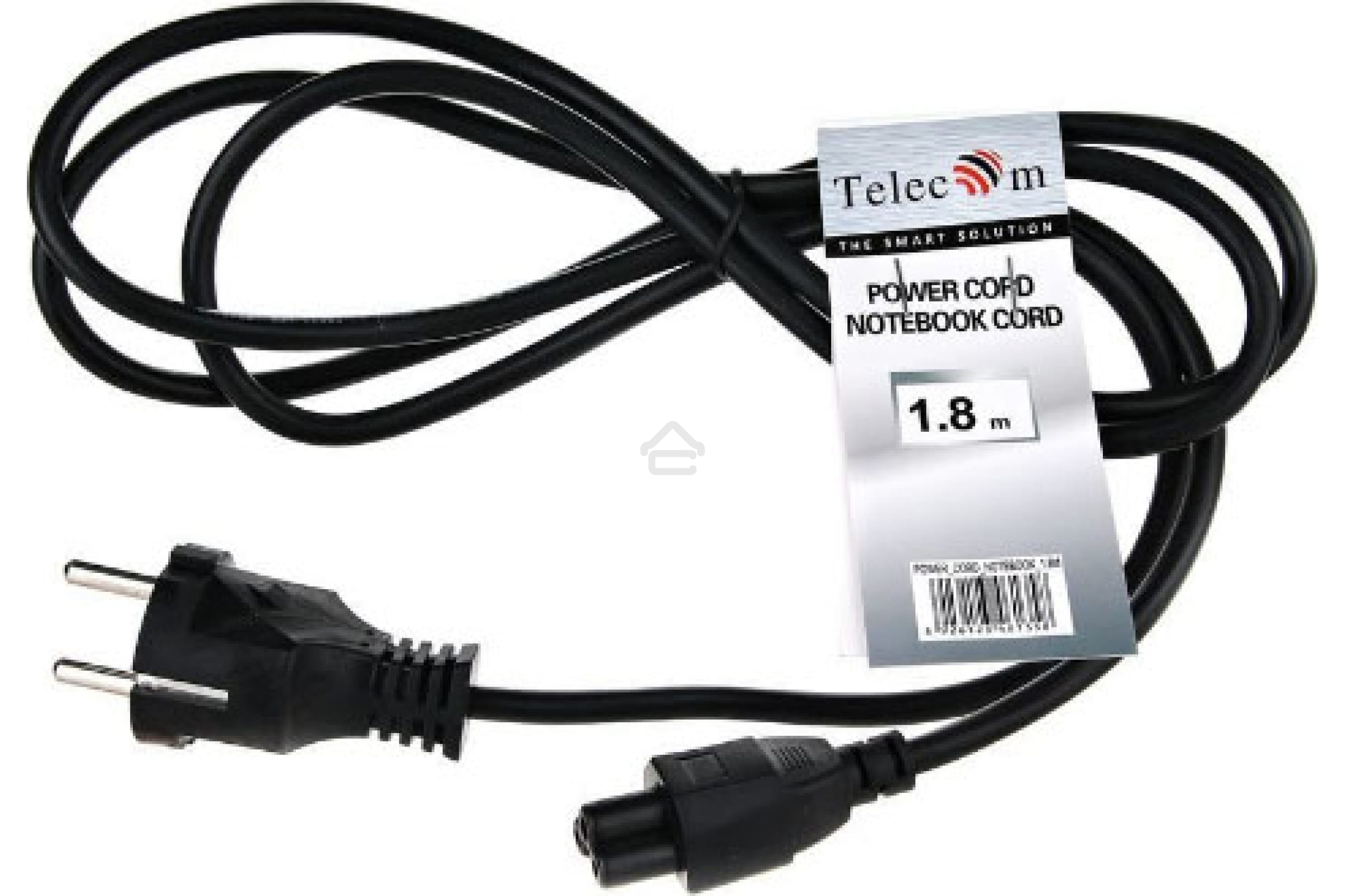 Кабель питания для ноутбуков Telecom 1.8m, 3-pin, с заземлением, 220V (Европейский стандарт)