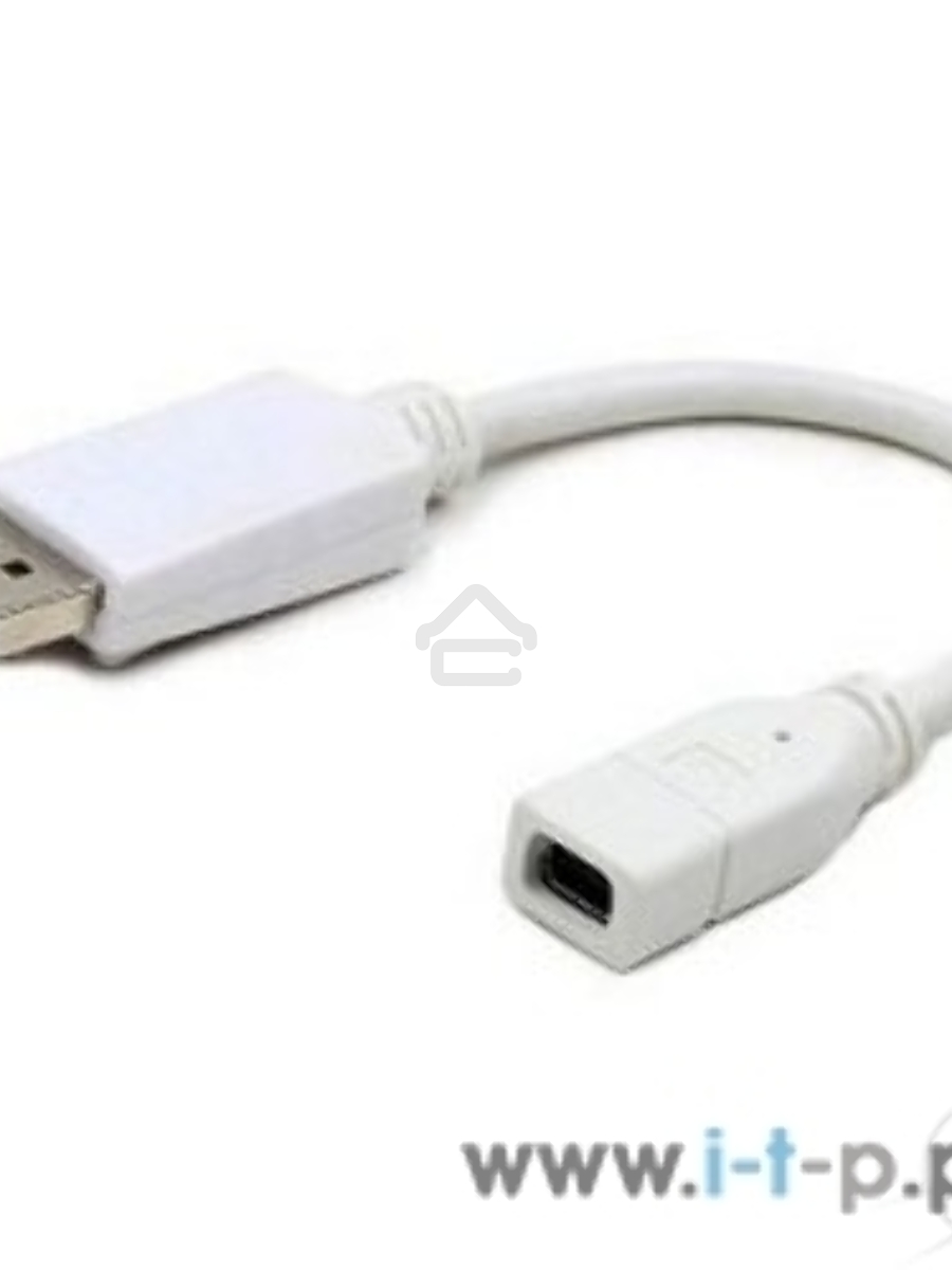 Переходник miniDisplayPort - DisplayPort, Cablexpert A-mDPF-DPM-001-W, 20F/20M, длина 16см, белый, пакет