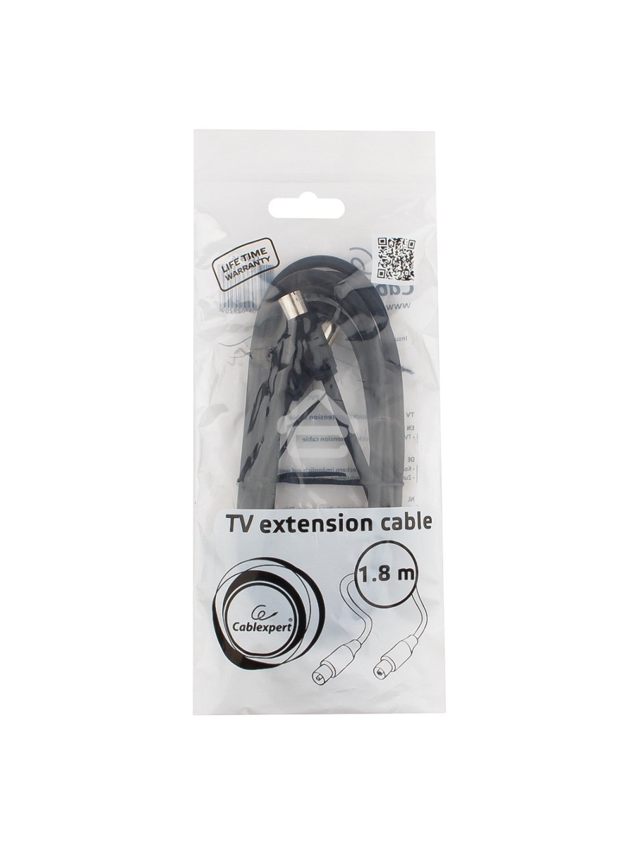 Кабель телевизионный Gembird, CCV-515, Coaxial M/F, 1.8м