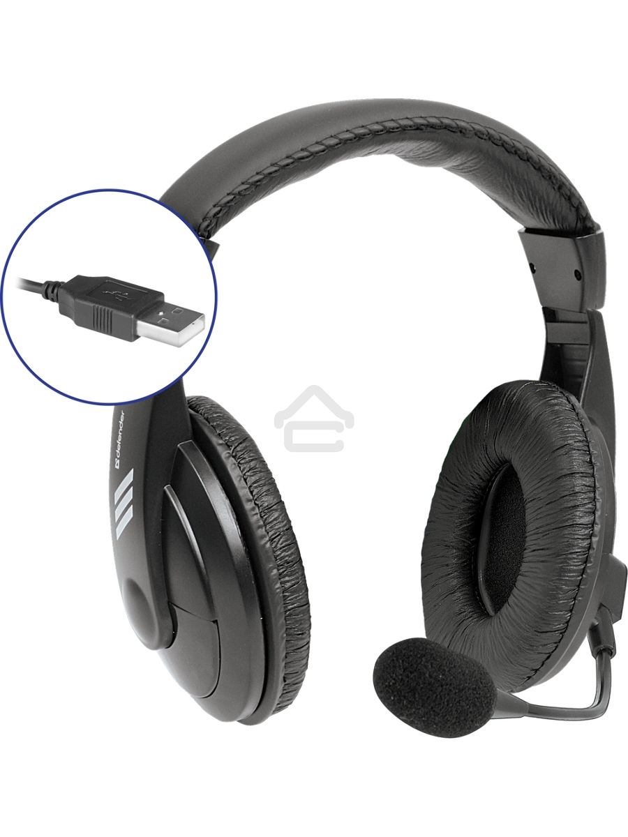 Гарнитура Defender Gryphon 750U USB, черный, 1.8м кабель