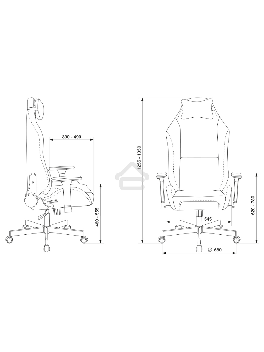 Кресло игровое Knight N1 Fabric серо-голубой Light-28 с подголов. крестовина металл