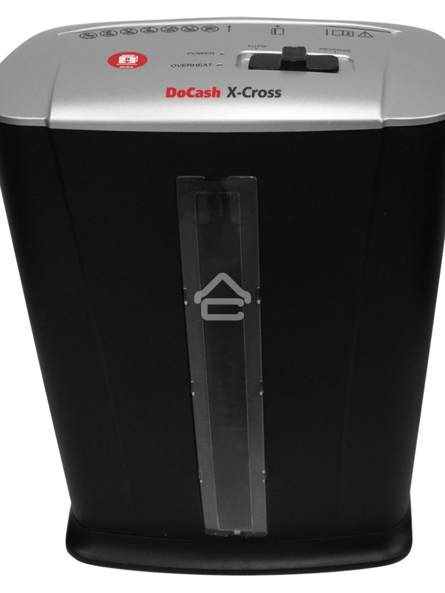 Шредер DoCash X-Cross черный (секр.P-4) перекрестный 8лист. 13лтр. пл.карты