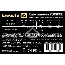 Блок питания ExeGate 750NPXE (EX292176RUS), 750Вт, 120мм, черный
