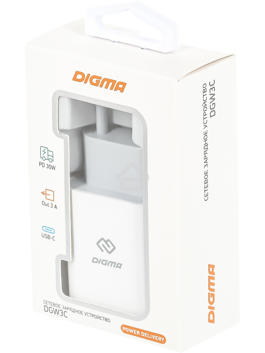 Сетевое зарядное устройство Digma DGW3C 3A PD белый