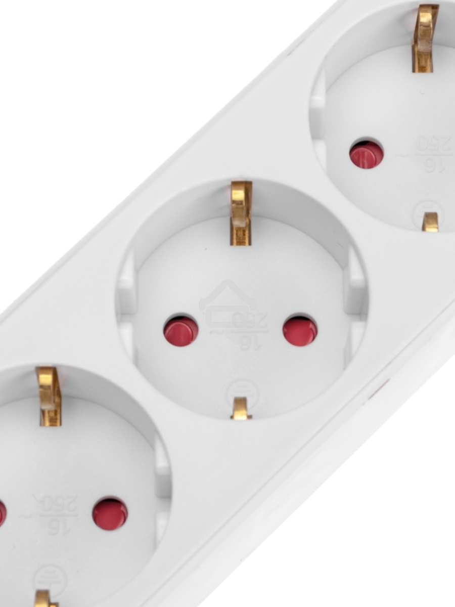 Удлинитель STANDARD 5 гнезд, 1,5м, 3х1,0мм², с/з, с выключателем, 2 USB, белый Rexant