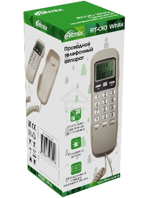Телефон проводной Ritmix RT-010 белый