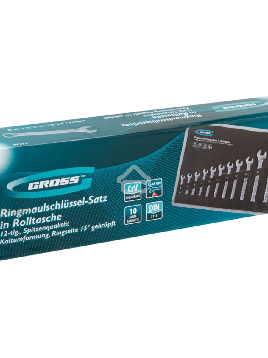 Набор комбинированных ключей GROSS 15149 (6-22мм)  12 шт CrV холодный штамп
