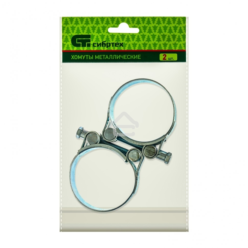 Хомуты металлические Сибртех силовые 52-55 мм, ширина 22 мм, шарнирные, W1, 2 шт.