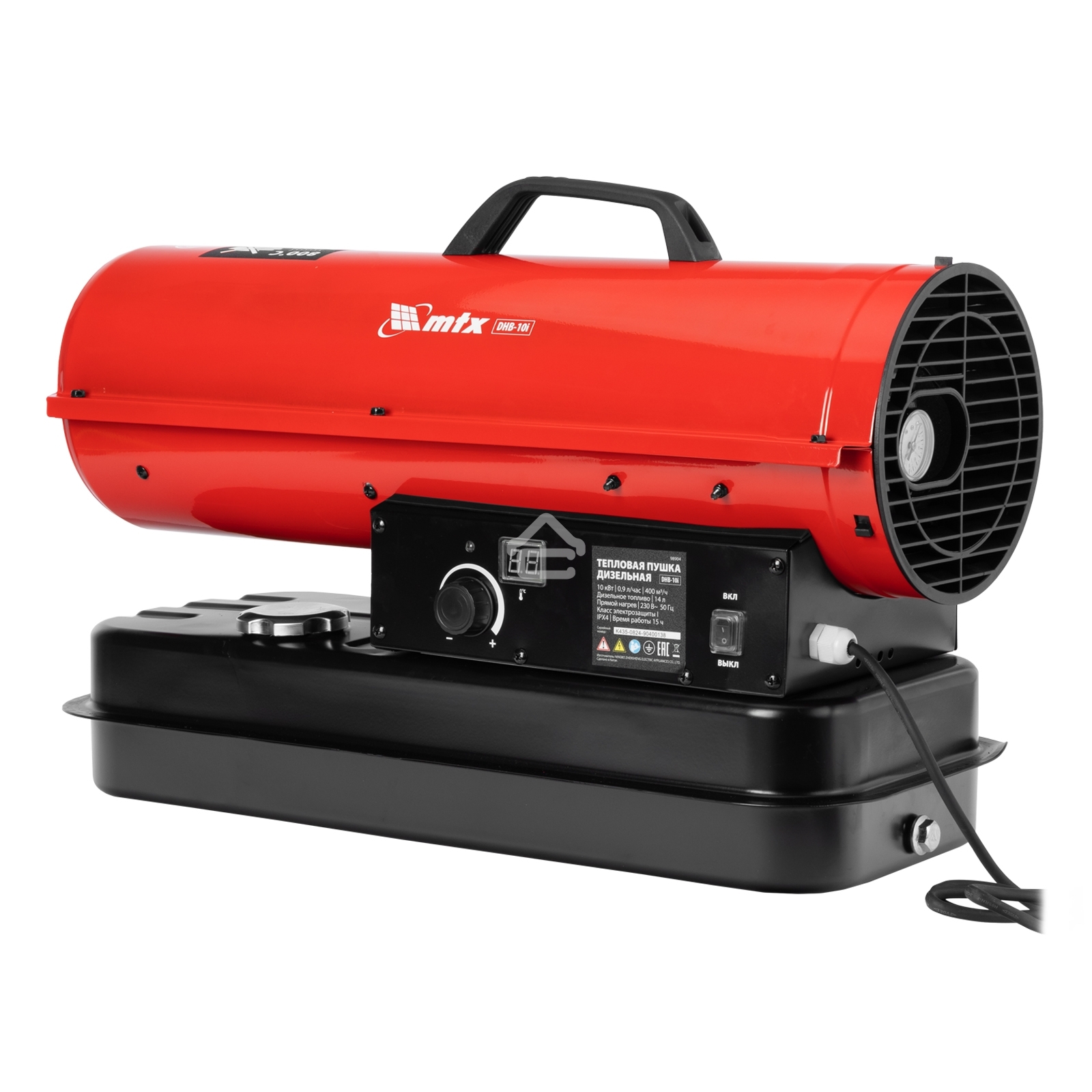 Дизельная тепловая пушка MTX DHB-10i, 10 кВт, 400 м3/ч, прямой нагрев, термостат