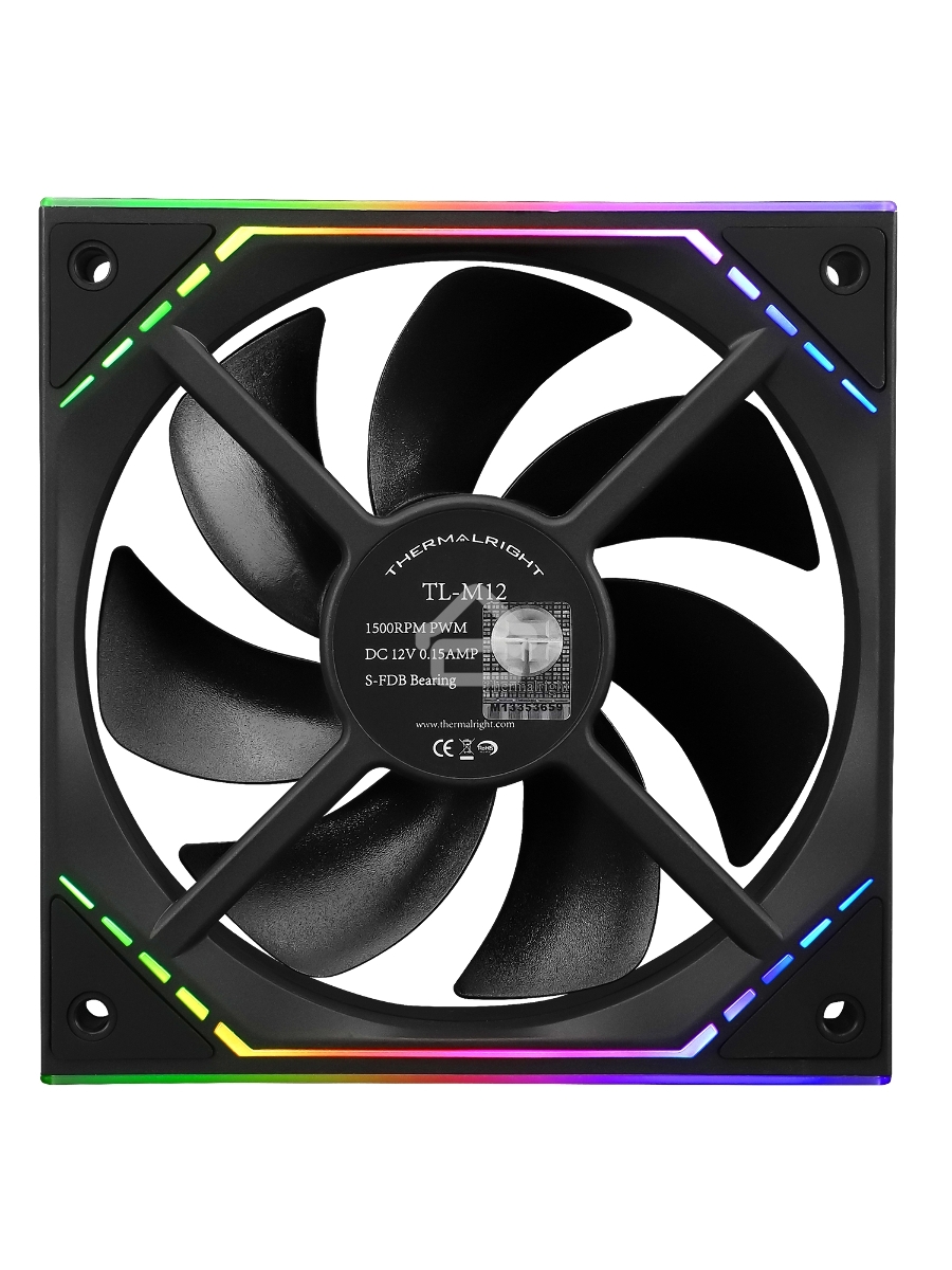 Вентилятор Thermalright TL-M12 ARGB черный 4-pin 23.2dB 175gr Ret