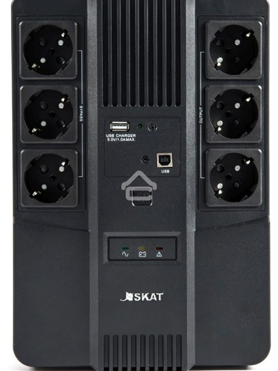 Источник бесперебойного питания Бастион SKAT-UPS 600 AI 220В 360Вт 1АКБ 7Ач внутр. меандр. стаб-ция напр-я. 6 выходов (8998)