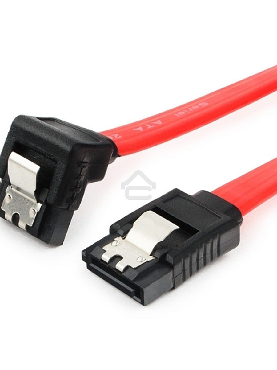 Кабель интерфейсный SATA Cablexpert CC-SATAM-DATA90-0.8M, 80см, угловой разъем, 7pin/7pin, защелка, пакет